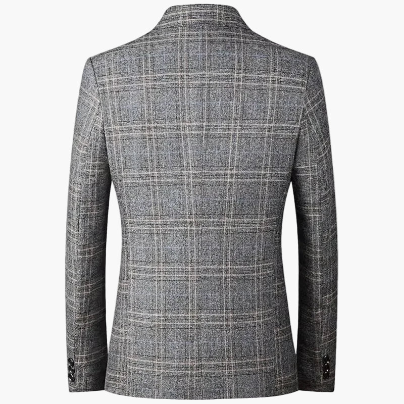 Herr Blazer Kavaj Rutig – Stilren Affärs- och Vardagsjacka