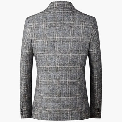 Herr Blazer Kavaj Rutig – Stilren Affärs- och Vardagsjacka