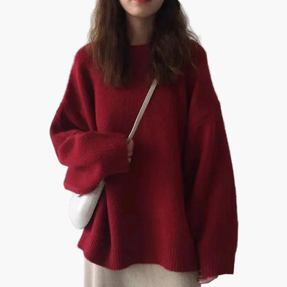 Damtröja – Oversized Pullover för Vinter, Avslappnad Stil, Vardag och Fritid