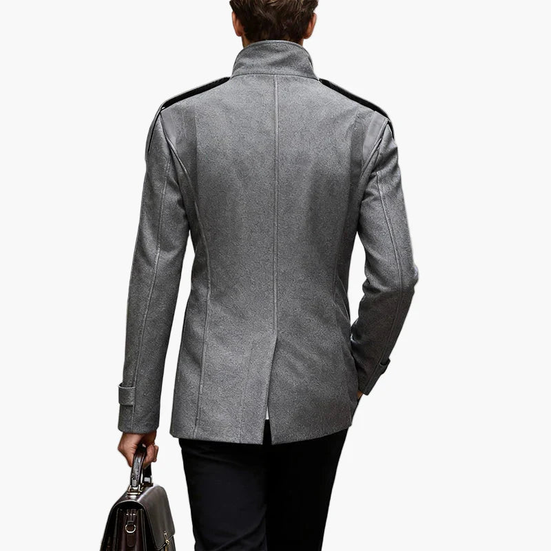 Herr Dubbelknäppt Stilren Kappa – Elegant Ytterplagg för Vardags- och Affärsbruk