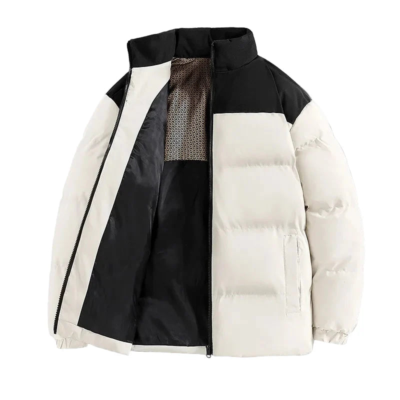 Herr Pufferjacka Vinter Varm Lättvikt Streetwear