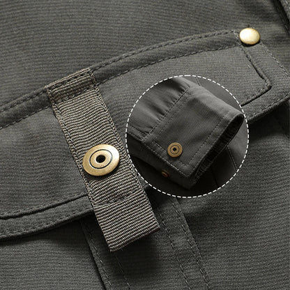 Herr Skjortjacka Vår Flanellfodrad Shacket Västra Stil Fritidsskjorta med Tryckknappar