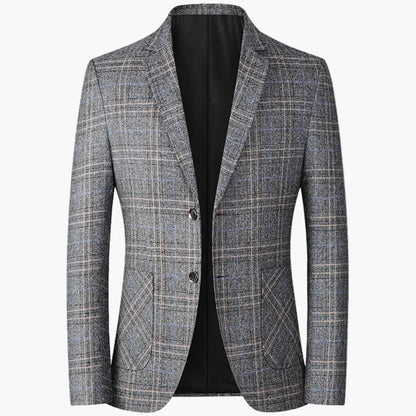 Herr Elegant Rutig Kavaj för Affär och Fest – Modern Slim Fit Blazer