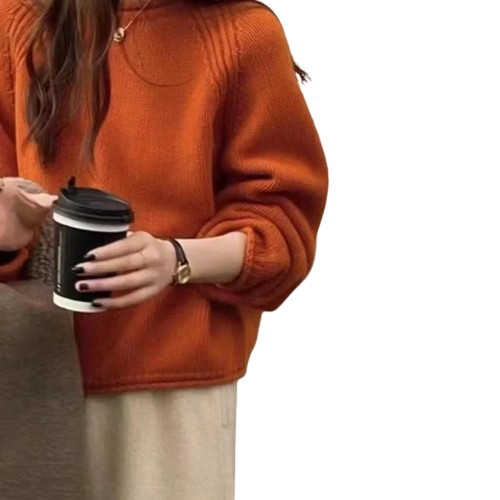 Damtröja Oversize Stickad Franskinspirerad Vardagsstil