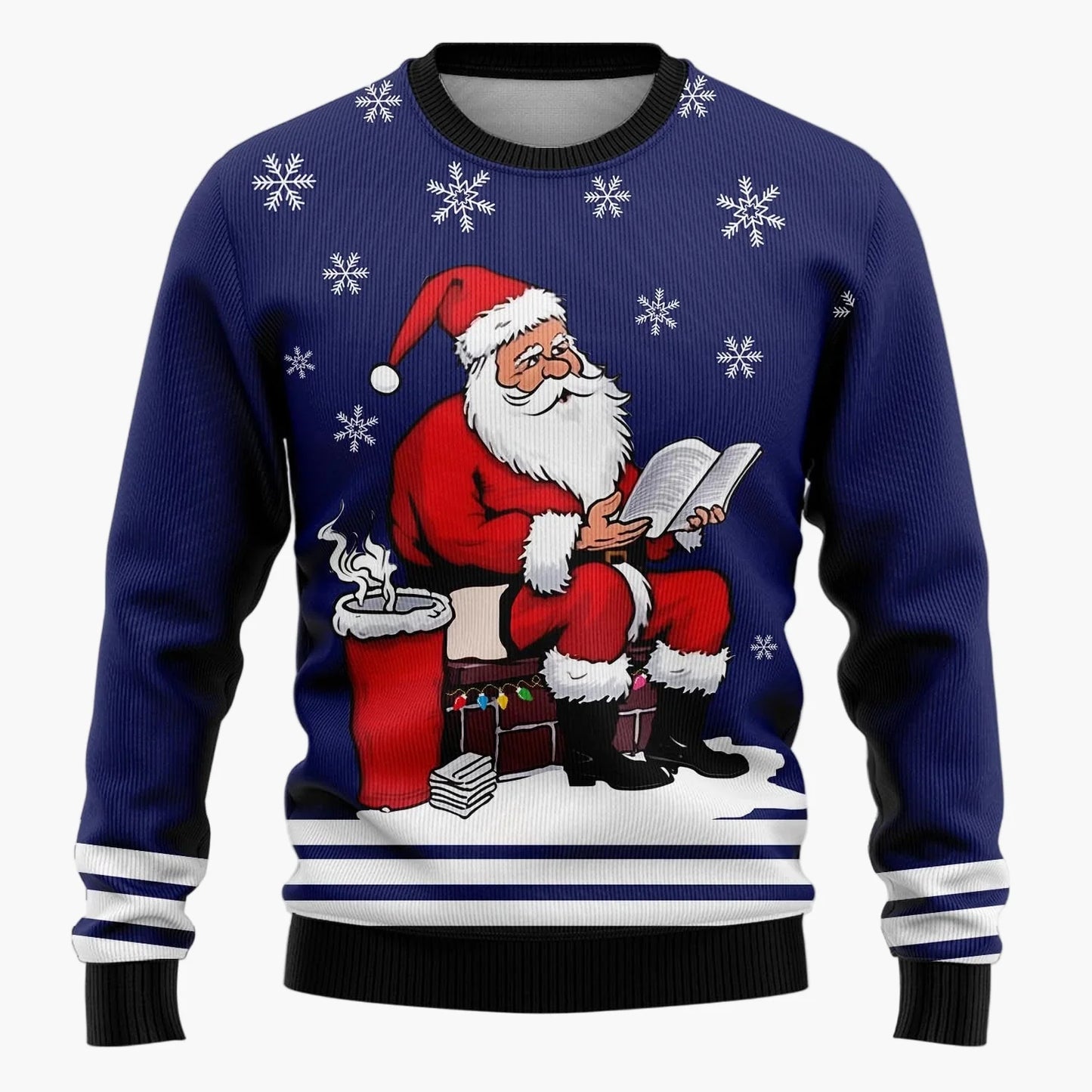 Herr Rolig Jultröja – Ugly Christmas Sweater med Santa Motiv och Text 'Ask Your Mom If I'm Real'