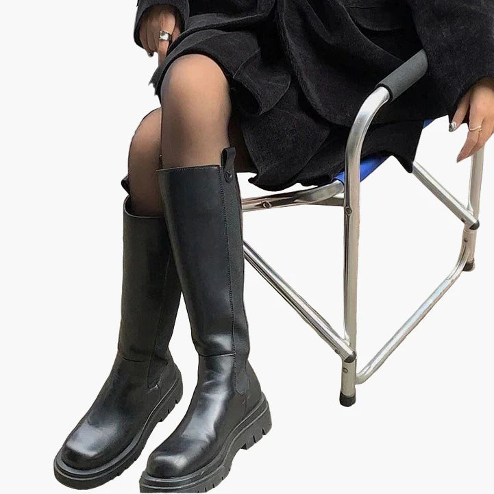 Damstövlar med Chunky Sula och Hög Komfort – Trendiga Höst- och Vinterboots