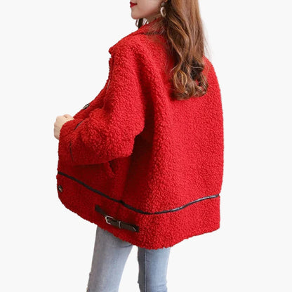 Dams Jacka Teddylook Varm och Trendig – Perfekt för Höst och Vinter