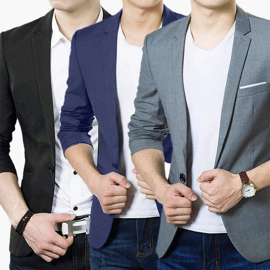 Herr Slim Fit Kavaj – Modern Stil för Fest, Kontor och Vardag