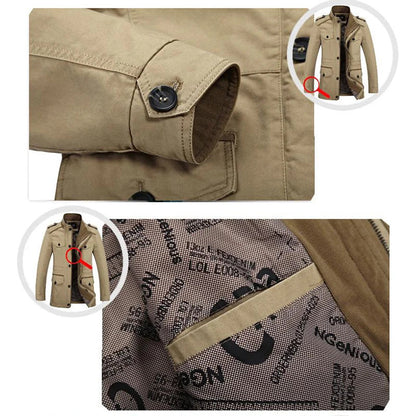 Herr Militärinspirerad Taktisk Jacka – Mode och Funktion för Utomhusaktiviteter