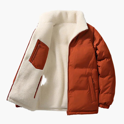 Herr Vinterjacka Lös Passform Urban Stil Varm Fleecefodrad