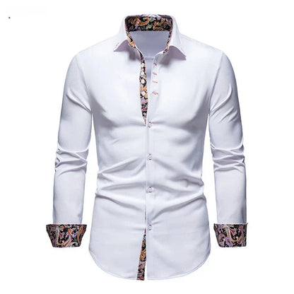 Perry – Slim Fit Paisley Print Skjorta för Män