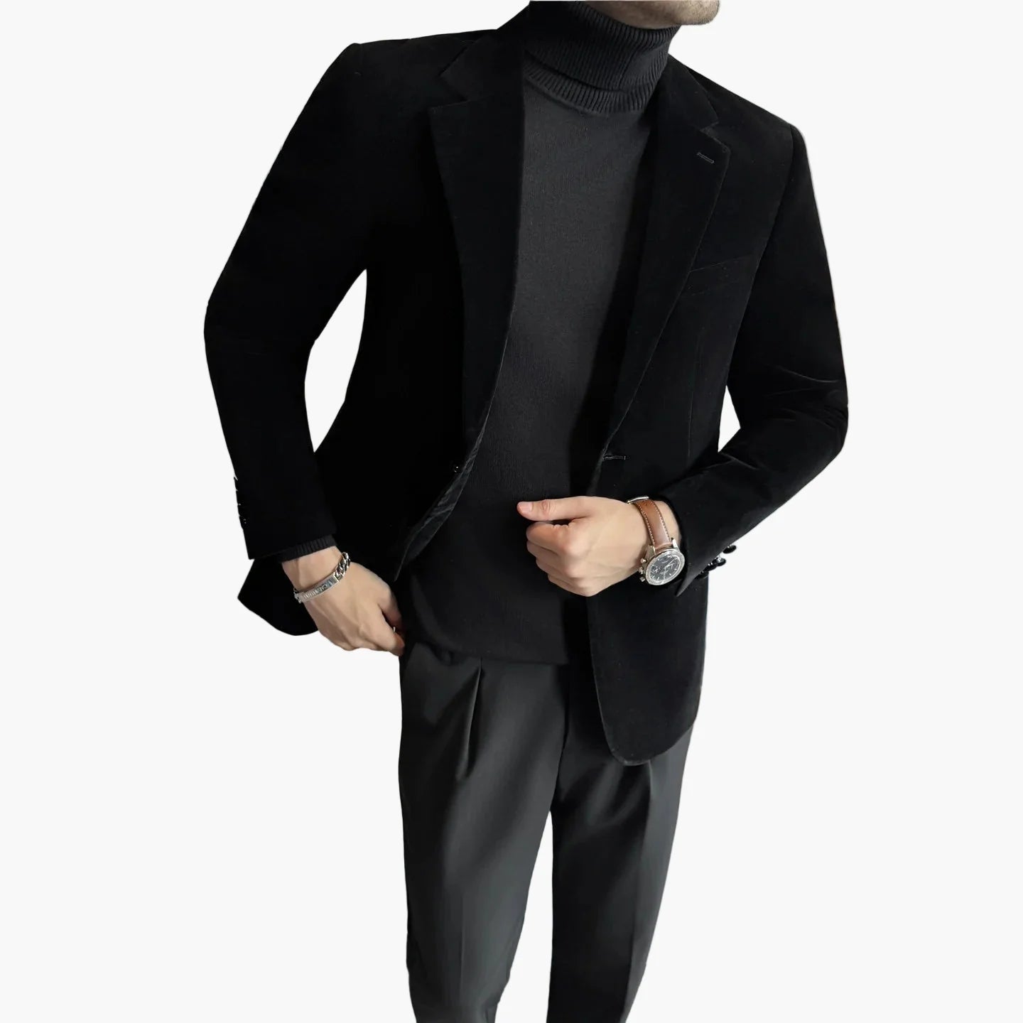 Herr Elegant Kostymkavaj för Fest och Affärsbruk – Modern Slim Fit Blazer