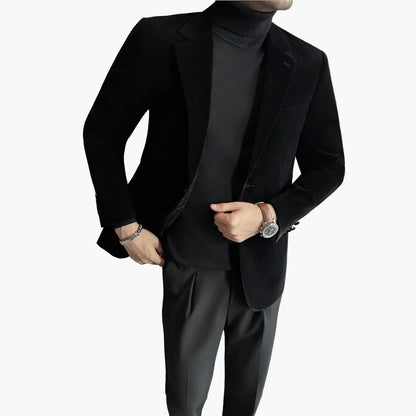 Herr Elegant Kostymkavaj för Fest och Affärsbruk – Modern Slim Fit Blazer