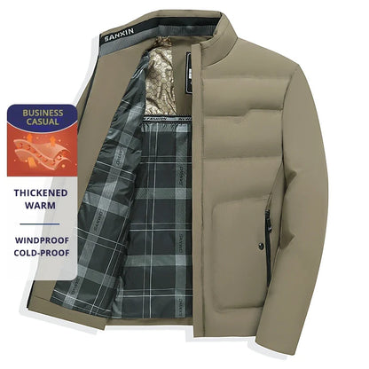 Herr Business Casual Vinterjacka – Tjock, Varm och Vindskyddad