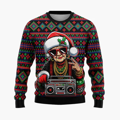 Herr Jultröja Ugly Christmas Sweater Street Style Santa – Perfekt för Julfest