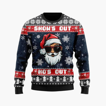 Herr Rolig Jultröja – Ugly Christmas Sweater med Santa Motiv och Text 'Ask Your Mom If I'm Real'