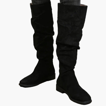Damstövlar knähöga slouch boots för vardag och mode