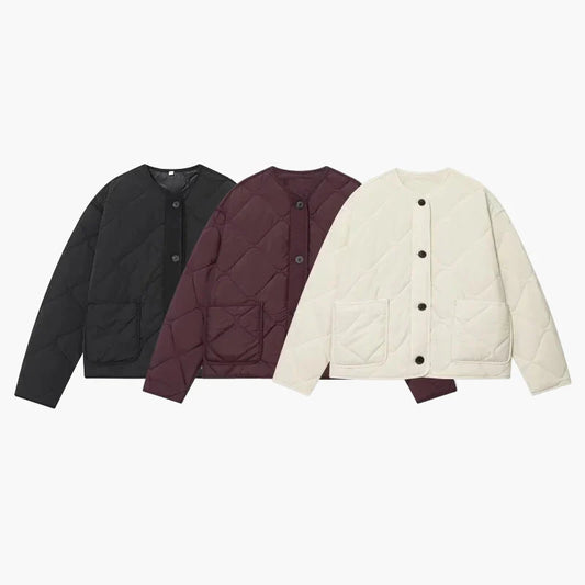 Dam Quiltad Jacka med Avslappnad Passform – Perfekt för Vardagsbruk och Lager-på-Lager