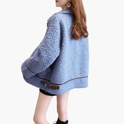 Dams Jacka Teddylook Varm och Trendig – Perfekt för Höst och Vinter