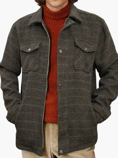 Herrjacka i klassisk rutmönstrad stil – Perfekt för vardag och utomhusbruk