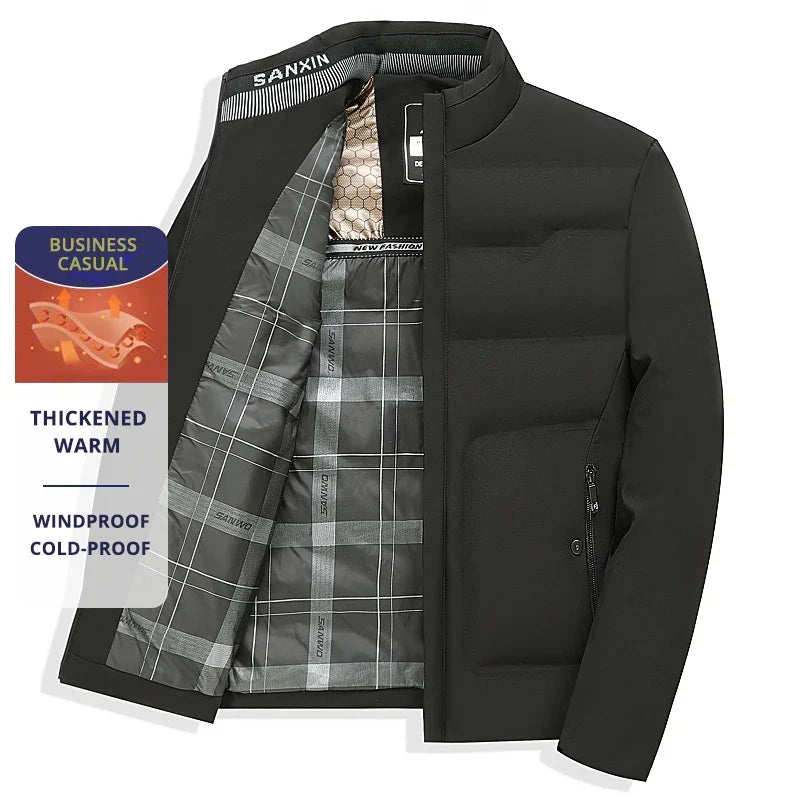 Herr Business Casual Vinterjacka – Tjock, Varm och Vindskyddad