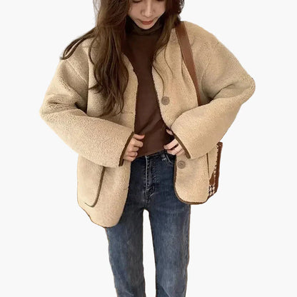 Dam Varm Oversize Casual Jacka – Trendig Vardagsstil för Höst och Vinter