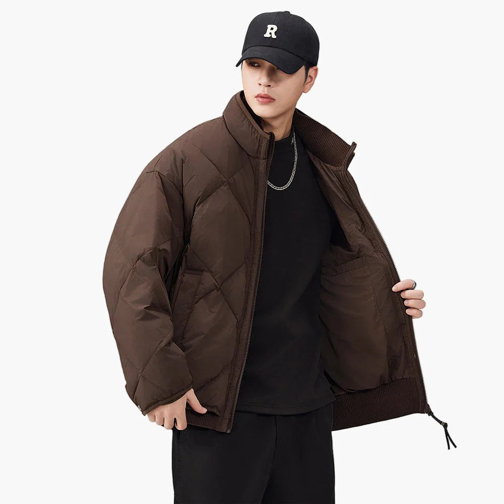 Herrjacka med avslappnad passform – Modern vardagsstil för höst och vinter