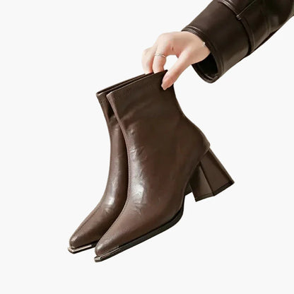 Damers eleganta ankelboots med blockklack – Perfekt för höst och vinter