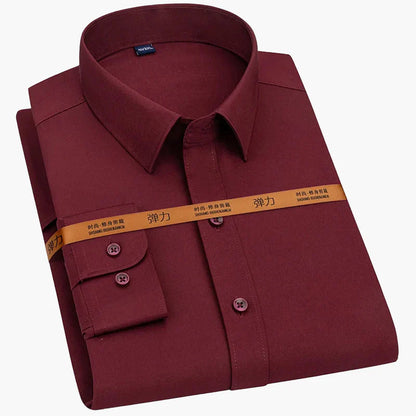 Herr Skjorta Elegant Business Slim Fit – Perfekt för Kontor och Fest