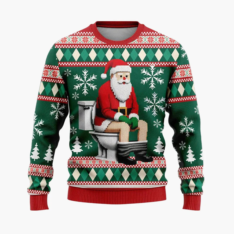 Herr Jultröja Ugly Christmas Sweater Street Style Santa – Perfekt för Julfest