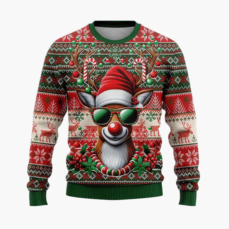 Herr Jultröja Ugly Christmas Sweater Street Style Santa – Perfekt för Julfest