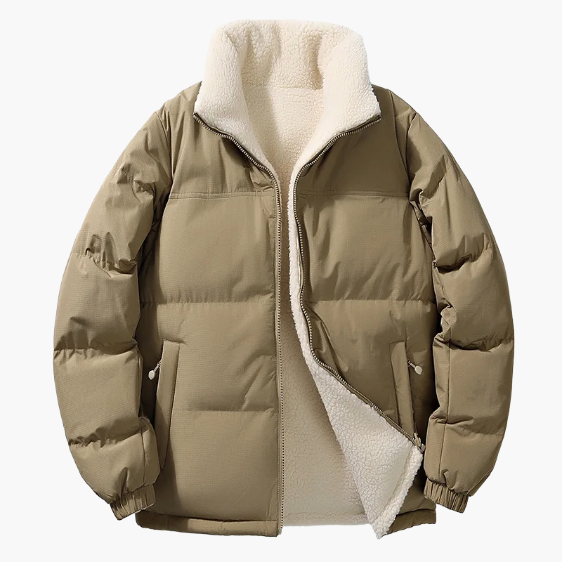 Herr Vinterjacka Lös Passform Urban Stil Varm Fleecefodrad