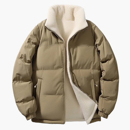 Herr Vinterjacka Lös Passform Urban Stil Varm Fleecefodrad