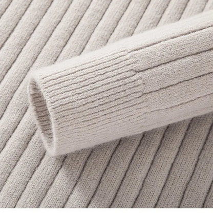 Herr Halv-Zip Stickad Tröja – Klassisk och Elegant för Vardag och Arbete
