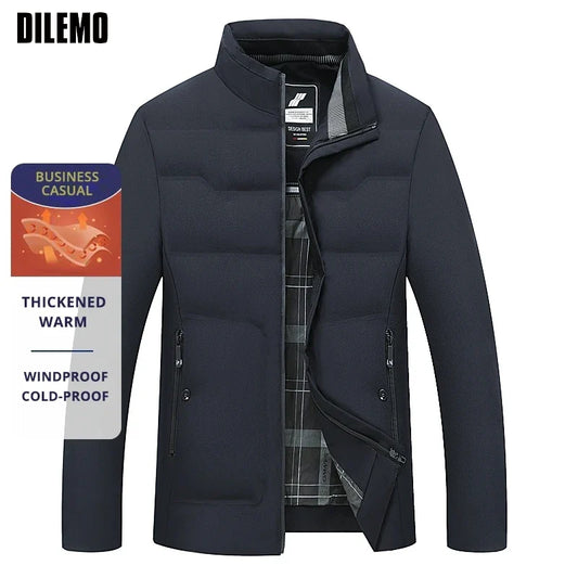 Herr Business Casual Vinterjacka – Tjock, Varm och Vindskyddad