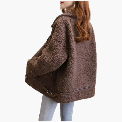 Dams Jacka Teddylook Varm och Trendig – Perfekt för Höst och Vinter