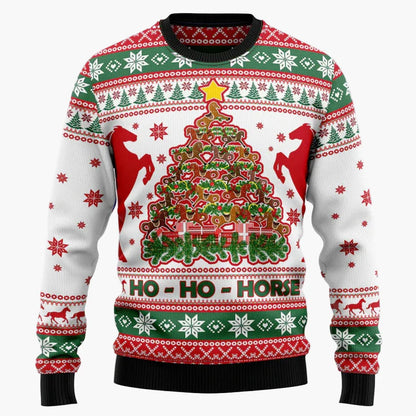 Herr jultröja med rolig hästdesign – Ugly Christmas Sweater för fest och vardag