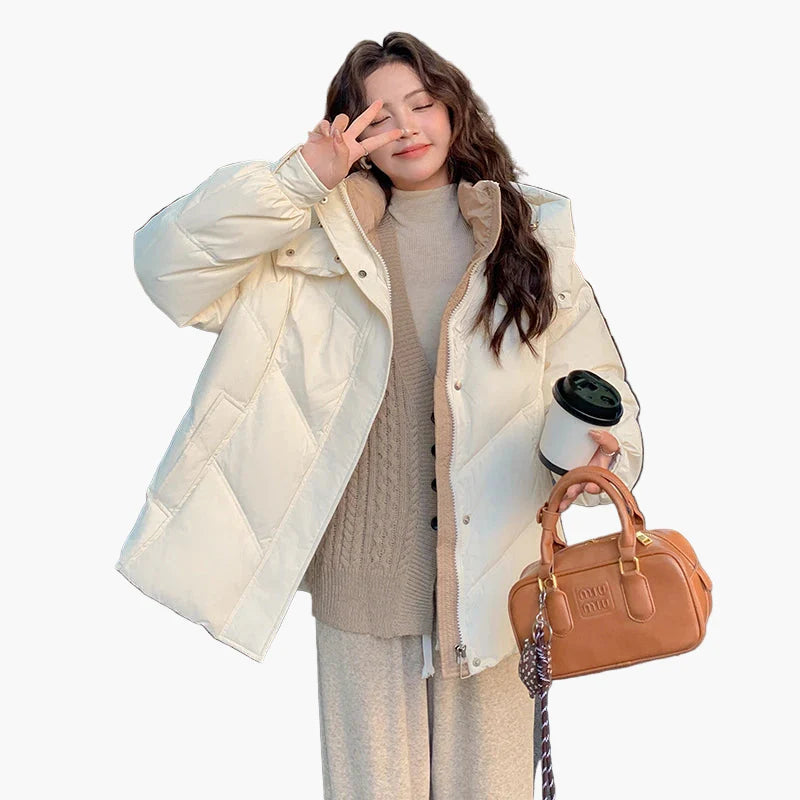 Dam Vinterjacka Oversize Varm Trendig Fritidsstil