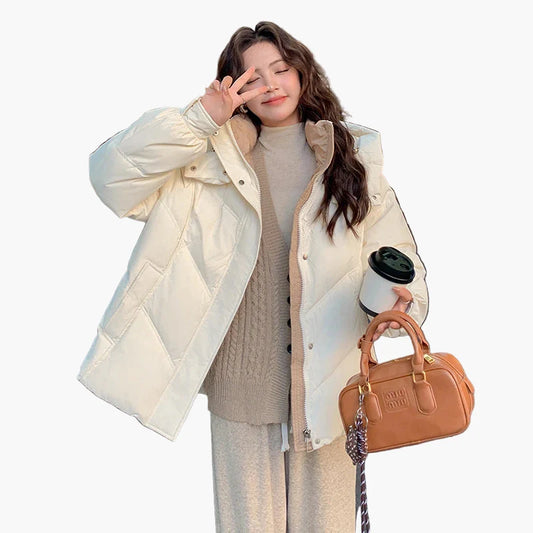 Dam Vinterjacka Oversize Varm Trendig Fritidsstil