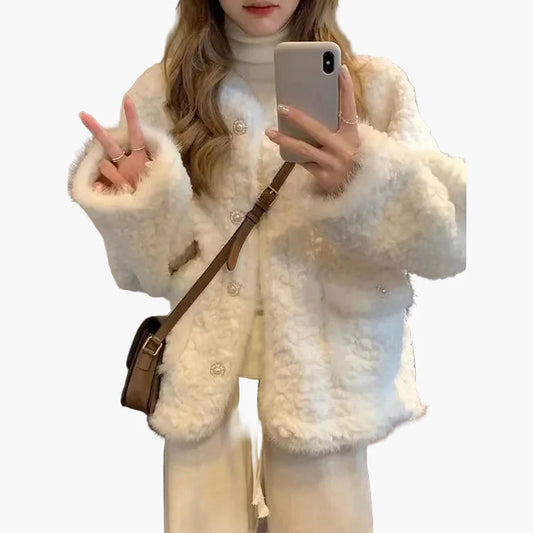 Damjacka i trendig avslappnad stil för vardag och vinter