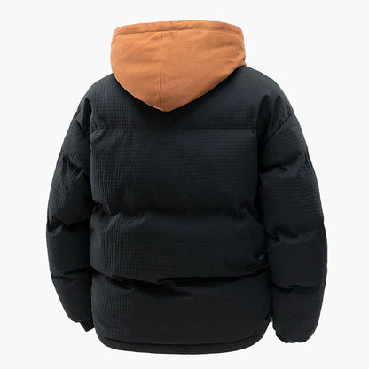 Herr Vinterjacka Med Huva – Varm och Trendig Parkas för Utomhusbruk