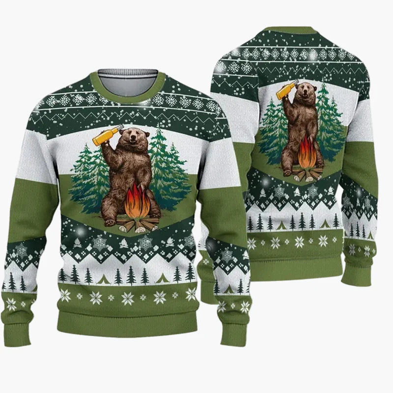 Herr Jultröja Ugly Christmas Sweater Christmas Bros med Tomten och Jesus – Rolig Festtröja