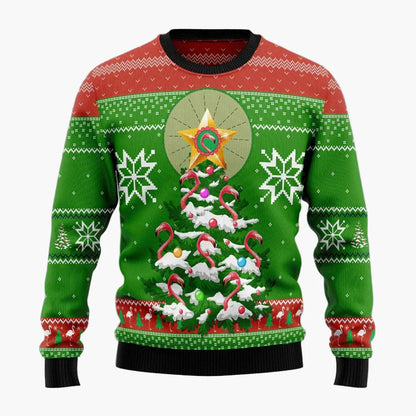 Herr & Dam Jultröja Flamingo Rolig Ugly Christmas Sweater – Perfekt för Fest och Familj