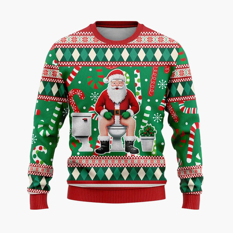 Herr Jultröja Ugly Christmas Sweater Street Style Santa – Perfekt för Julfest