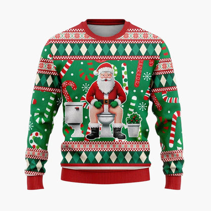 Herr Jultröja Ugly Christmas Sweater Street Style Santa – Perfekt för Julfest