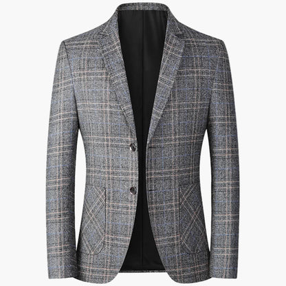 Herr Elegant Rutig Kavaj för Affär och Fest – Modern Slim Fit Blazer