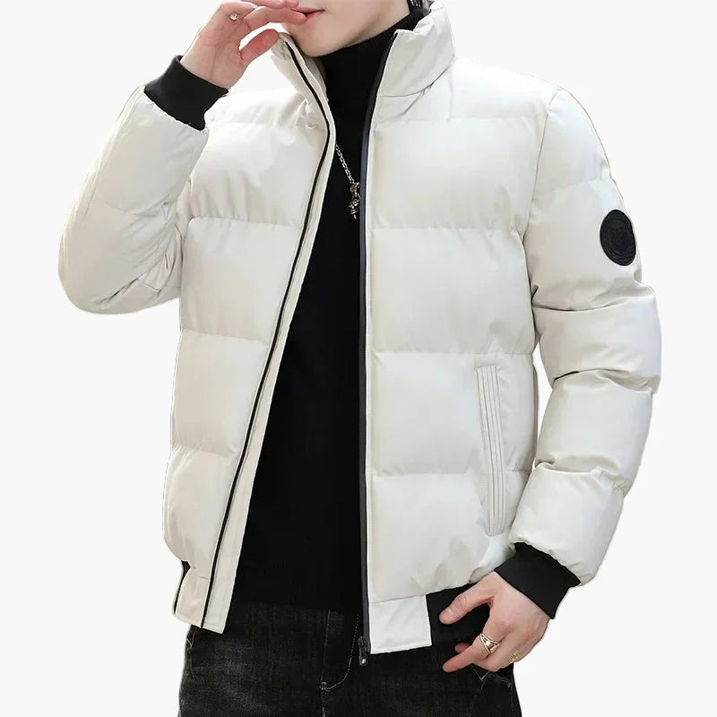 Herr Vinterjacka – Modern Vadderad Puffer för Vardag och Fritid