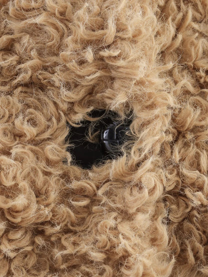 Dam Teddyjacka Kort Trendig Vinterjacka för Avslappnad Stil