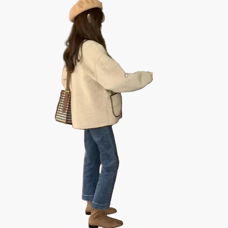 Dam Varm Oversize Casual Jacka – Trendig Vardagsstil för Höst och Vinter