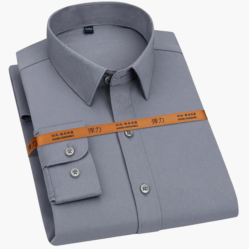 Herr Skjorta Elegant Business Slim Fit – Perfekt för Kontor och Fest